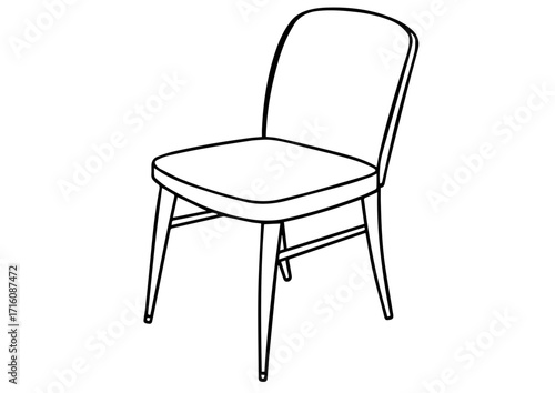 Simple outline of a modern chair in minimalist design style  