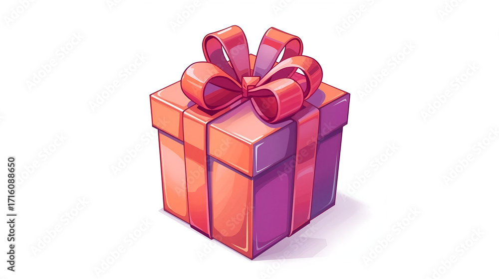 Obraz premium 3D vector gift box with ribbon isolated for celebration holiday surprise and decorative design illustration