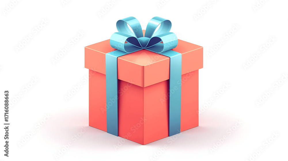 Obraz premium 3D vector gift box with ribbon isolated for celebration holiday surprise and decorative design illustration