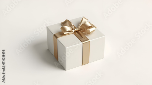 3D vector gift box with ribbon isolated for celebration holiday surprise and decorative design illustration