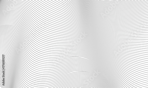 Abstract Line Wave Pattern Background Vector  Modern Futuristic Wavy Design, Digital Tech Shapes & Geometric Flow