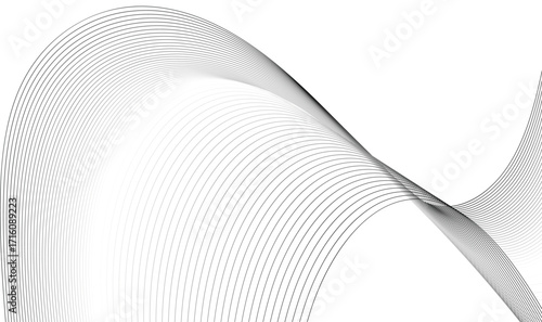 Abstract Line Wave Pattern Background Vector  Modern Futuristic Wavy Design, Digital Tech Shapes & Geometric Flow