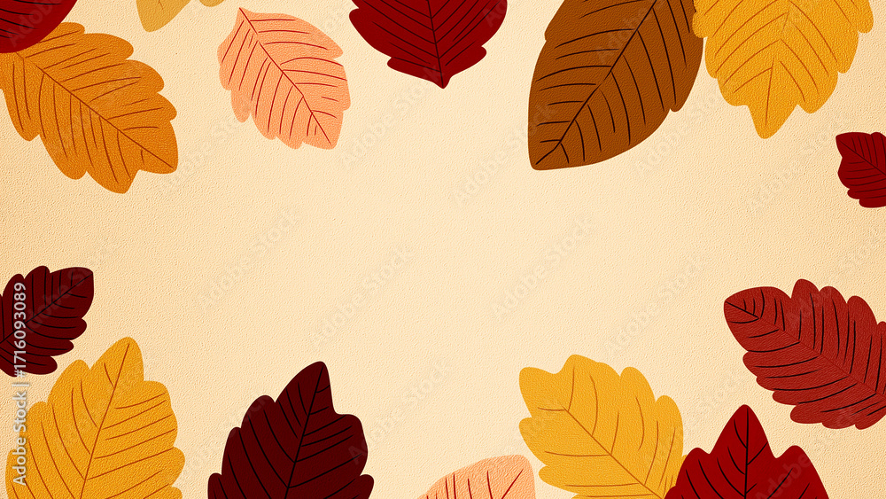 Obraz premium Textured autumn leaf pattern background with warm red orange yellow foliage for seasonal hope and transformation design 