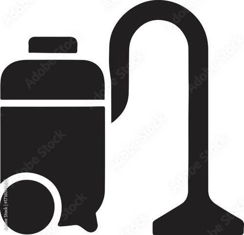 Silhouette of a wet-dry vacuum cleaner icon for cleaning, home, industrial use design.