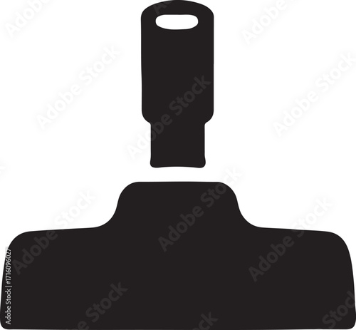 Silhouette vacuum nozzle head icon for cleaning, suction, household, floor, and appliance use.