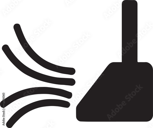 Silhouette vacuum suction symbol icon for cleaning, dust removal, power tool and hygiene.
