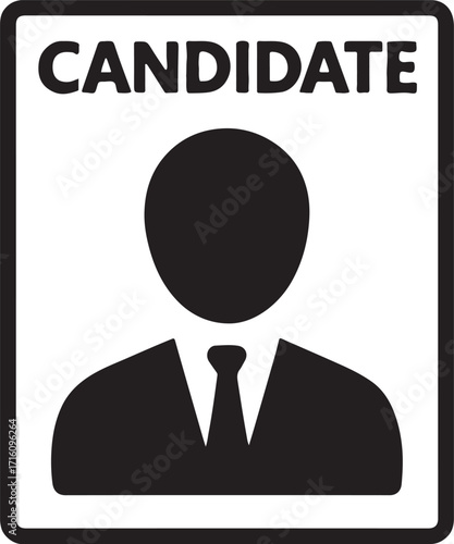 Silhouette candidate profile icon for election, voting, politics, and civic identification use.
