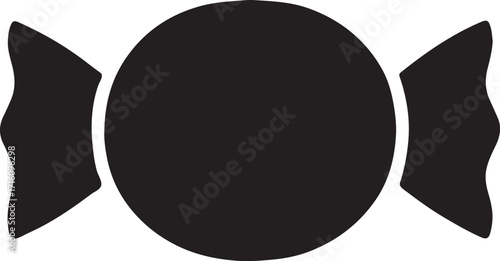 Silhouette candy wrapper icon for sweets, dessert, confectionery, snack, and treat design.