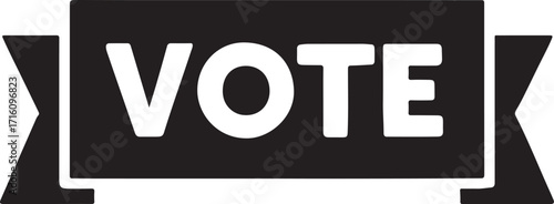 Silhouette election campaign banner icon for politics, voting, democracy, and public display.