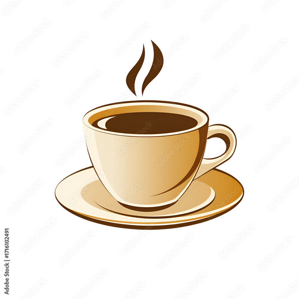 Fototapeta premium Coffee cup with steam illustration design