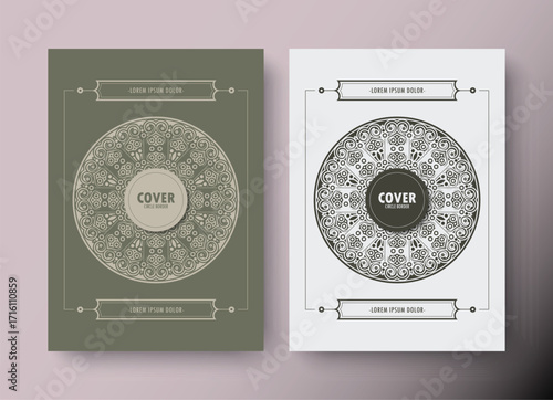 Decorative Detailed Ornament Mandala Circle Border Cover Design Layout Template