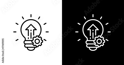 Innovation White Icon Set Design