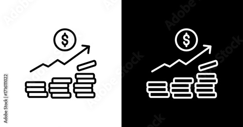 Revenue White Icon Set Design