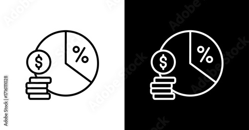 Profit Margin White Icon Set Design