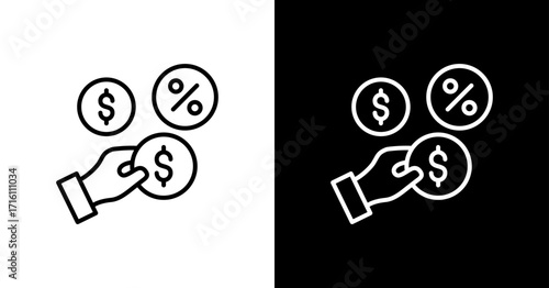 Royalty Payment White Icon Set Design