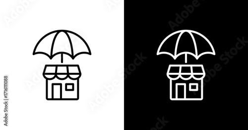 Insurance White Icon Set Design