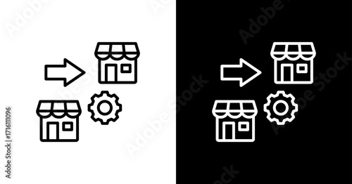 Franchise Development White Icon Set Design