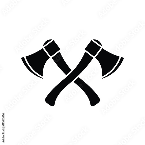 Crossed axes vector graphic scalable illustration for versatile design projects silhouette vector illustration white background