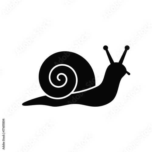 Stylized black silhouette of a snail vector illustration scalable eps icon art silhouette vector illustration white background