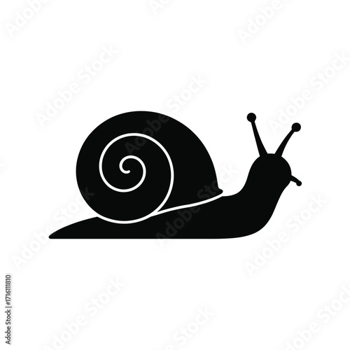 Stylized black silhouette of a snail vector illustration scalable eps icon silhouette vector illustration white background