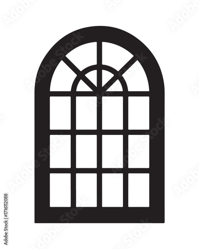 Silhouette of a classic arched window design
