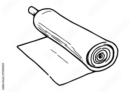 Rolling pin lying on kitchen table in a home setting  