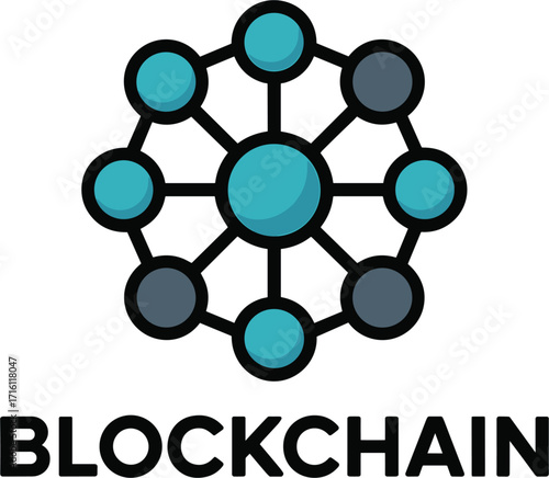 Blockchain Network Connection Technology Decentralized System Illustration