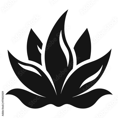 oyster plan silhouette vector on white