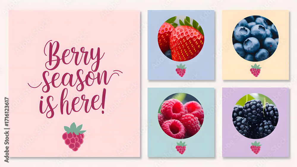 Naklejka premium An Instagram carousel with a soft, slightly romantic theme.