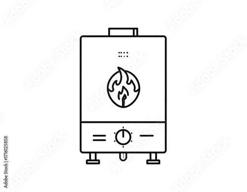Simple line drawing of a water heater