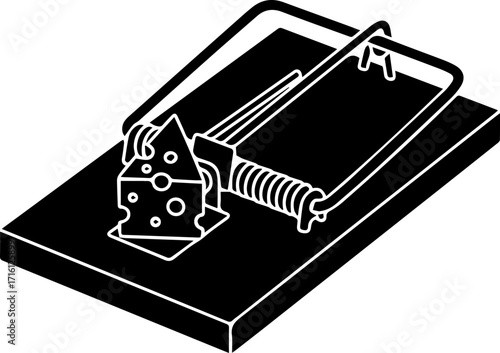 Classic mousetrap vector illustration, simple and clean design, ideal for pest control and home safety