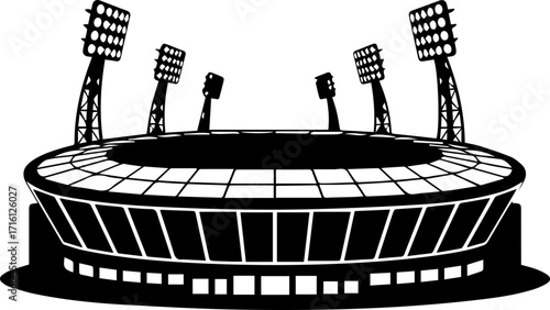 Dynamic stadium illustration ready for game day excitement, perfect for sports and event promotions