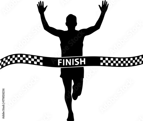 Runner Crossing Finish Line