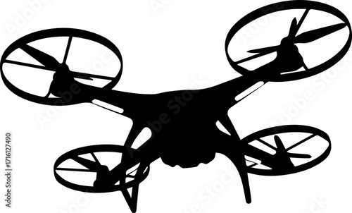 Sleek drone silhouette for modern technology innovation and futuristic aerial surveillance projects