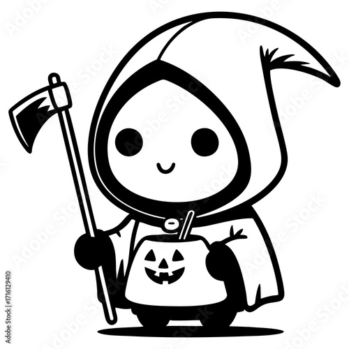 Cute chibi grim reaper