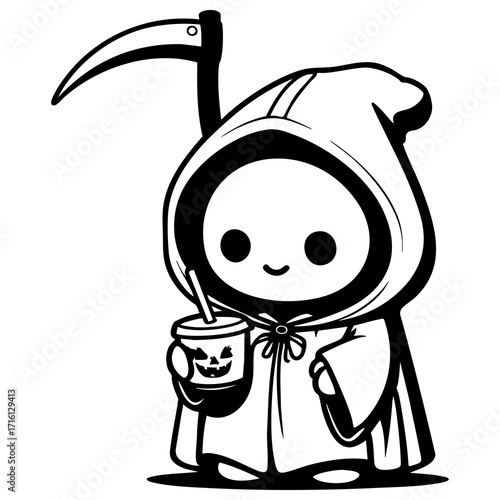 Happy grim reaper kawaii