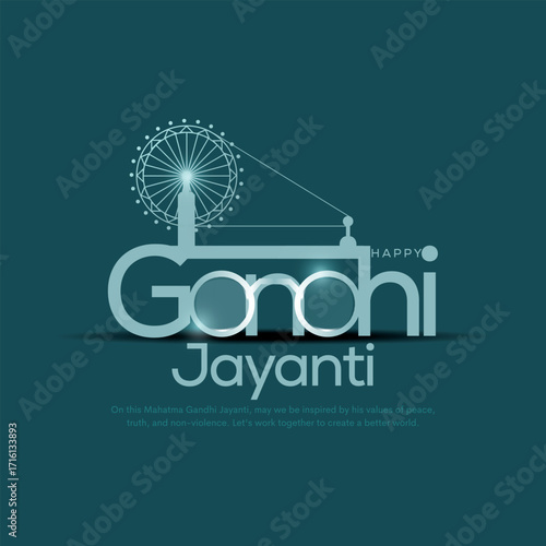 creative vector design for indian gandhi ji jayanti silhouette. 2nd october.