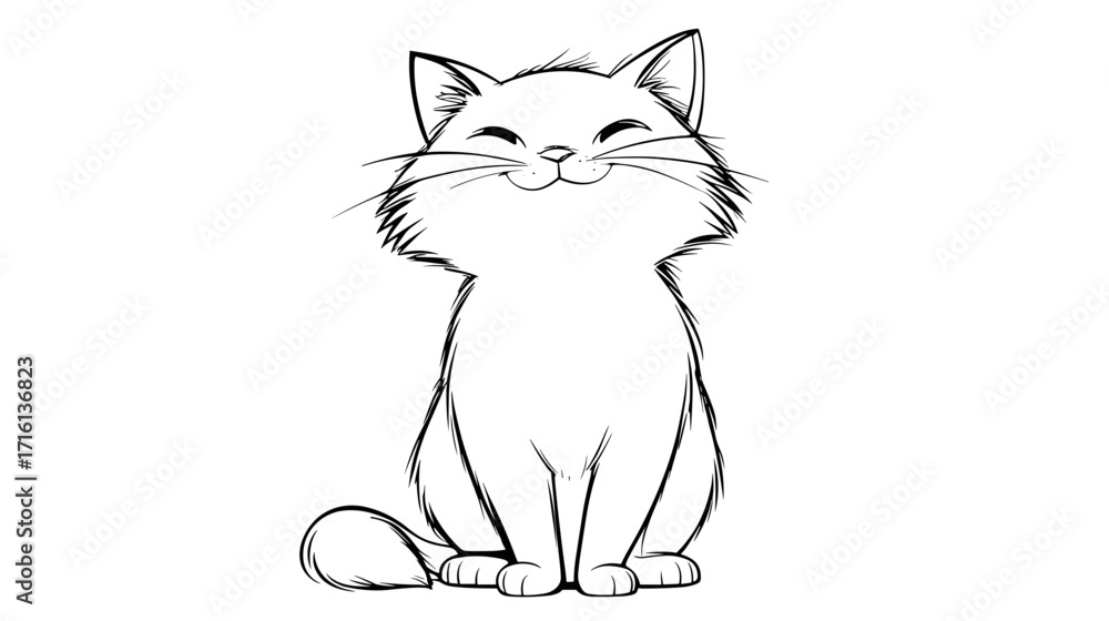 Obraz premium Cute cat sitting and smiling