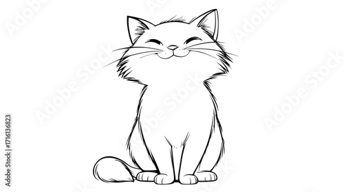 Cute cat sitting and smiling