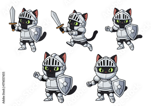 Black cat knight icon sheet