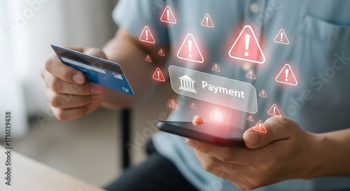 Online payment security breach concept, credit card fraud transparent background