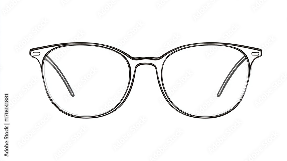 Fototapeta premium Simple line drawing of eyeglasses