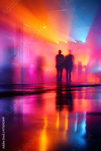 Wallpaper Mural A dreamlike atmosphere where shadows dance amid colorful lights, evoking a sense of mystery. Torontodigital.ca