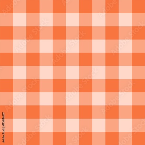 Orange checkered gingham pattern for background, backdrop and others
