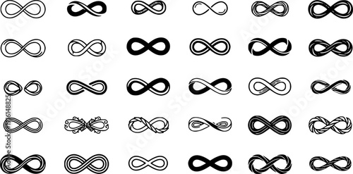 set of Infinity symbol icons
