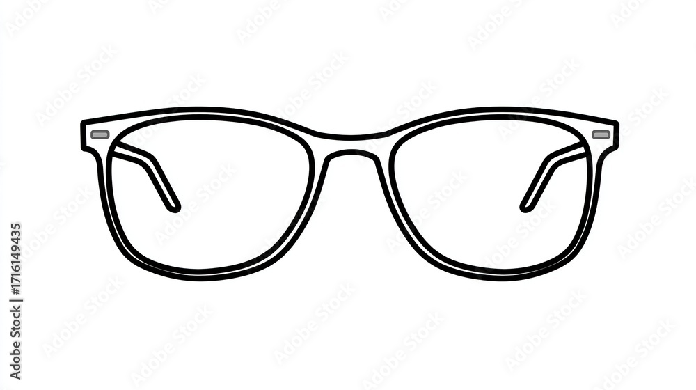 Fototapeta premium Outline drawing of eyeglasses