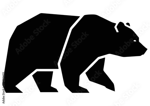 Cartoon bear cub character with a cute expression on a white background with copy space