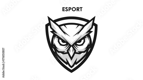Wise Owl Mascot Logo Emblem Illustration for Esports