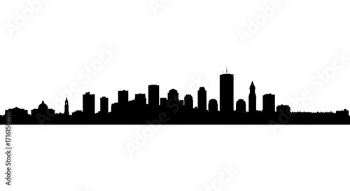 Iconic Black Silhouette Representations of United States City Skylines: A Minimalist Artistic Exploration of Urban Landscapes Across America
