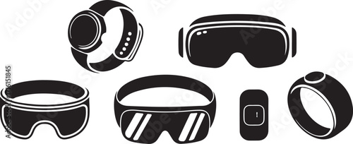 Modern tech gadgets and wearables collection icons
